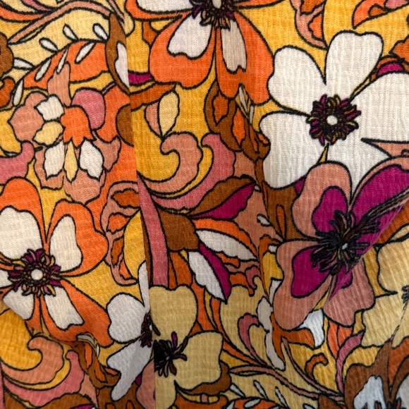 Floral Halter Neck Top - Orange and Pink - Picture 2 of 5